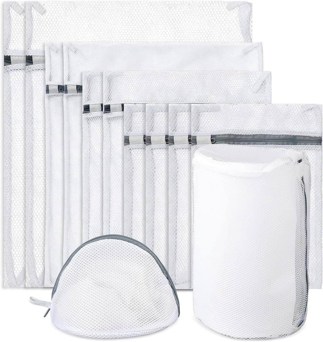 Wasnetjes met ritssluiting - Wit - Diverse maten - Polyester mesh waszakken - Voor wasmachine en reisorganisatie — afbeelding 1