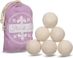 SnelShoppen - Flor De Lis Drogerballen van Natuurlijke Wol, Wasverzachter voor Wasgoed, Vermindert Haren en Statische Elektriciteit, Ideaal voor Dagel — thumbnail 1