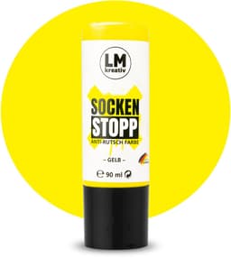 LM-Kreativ LM Sock Stop - anti slip textielverf - 90 ml - geel - waterbasis en waterproof voor sokken en textiel — thumbnail 1