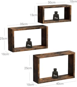 Vintage bruine wandplanken - 30 x 10 x 15 cm - Vintage bruin — thumbnail 2