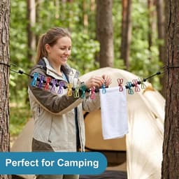 Waslijn uittrekbaar - Zwart - 1,8-3 m - PVC-gecoat Staal - Flexibele Reiswaslijn voor Camping en Reizen — thumbnail 4