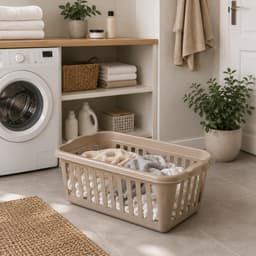 Storage Solutions Wasmand van 40 liter - 60 x 40 x 26 cm - - taupe - kunststof - wasgoed manden - huishouden — thumbnail 4