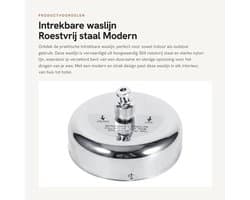 Intrekbare Waslijn - Roestvrij Staal - Gevlochten Nylon Lijn - Draagvermogen 10 kg - Voor Binnen/Buiten - Eenvoudig te Installeren