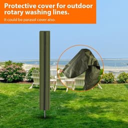 Duurzame Waterdichte Bescherming voor Waslijn, 420D Oxford Stof, Met Rits en Trekkoord voor Buitengebruik, Ideaal voor Tuin en Parasol — thumbnail 4