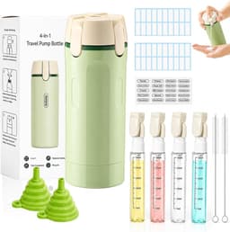 4 in 1 Travel Dispenser Bottle(Includes Labels、funnel、Cleaning Straw Brush) | 4 in 1 Travel Bottle Dispenser丨4 in 1 Travel Bottle Dispenser for Shampoo Lotion Conditioner Cream Essentials — thumbnail 1