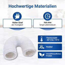 Flexibele Afvoerslang voor Drogerwasmachine of Airconditioning, 1 Meter, Wit — thumbnail 3