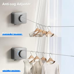 Waslijn Uittrekbaar - Drooglijn Binnen - Ruimte Besparen - Geen Doorbuiging - 4.2 Meter - Zilver — thumbnail 3
