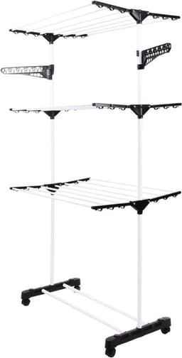White-Label® Wasrek Inklapbaar op Wieltjes - Droogmolen - Droogtoren Staand — thumbnail 4