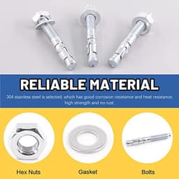 Wigankers 3/8" x 3" Verzinkt Heavy Duty Bevestiging voor Beton - 20 Stuks — thumbnail 4