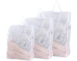 IMPERATORIS® Waszakjes voor Wasmachine - Bescherming voor Fijne Was en Schoenen - Mesh Wasnet met Rits - Voorkomt Slijtage - Set van 3 - Bluaw - 50 x 60 cm, 50 x 40 cm and 30 x 40 cm