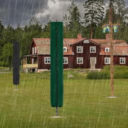 Dailygoody - droogmolen-afdekkingen - robuuste waterdichte bescherming - zwart en groen - wasrek buiten - ideaal voor tuinparasol - 2 stuks — thumbnail 2