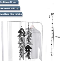 Dailygoods- Waslijn Uittrekbaar 1,8m - Draagbare Campingwaslijn - 12 Wasknijpers - Multifunctionele Waslijn - Inclusief Opbergzak - Eenvoudige Installatie - Reiswaslijn — thumbnail 4