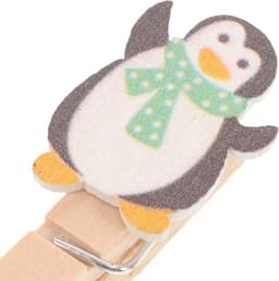 Kleurrijke Houten Klemmen voor Knutselen – Mini Wasknijpers in Pinguïn Design – Set van 10 — thumbnail 4