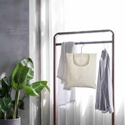 Opbergtas voor wasknijpers - 31.75*26.67 cm - Draagbare - Opbergtassen voor het organiseren - Stof- en vochtbestendige tassen - Opbergtas - Met haken - Beige - 300D Oxfordstof - Voor binnen en buiten - Hangend opbergtas — thumbnail 2