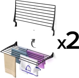 2x Foxydry Fold 100 black wasdroogrek wandmontage clicksysteem - 100 x 50 x 10 cm — thumbnail 1