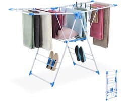 wasrek inklapbaar - 99x155x61cm - 4 houders voor schoenen - staand — afbeelding 1