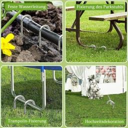 6 stuks verzinkte grondanker-haringen - 30 cm J-vormig - stabiele tentharingen - stalen trampoline bevestiging - camping tenten luifels outdoor — thumbnail 2