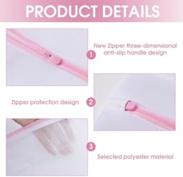 Dailygoods- Wasnet Set van 4 - Extra Grote Wasnetten - 2 Maten Waszakken - Bescherming voor Kleding - Machinewasbaar - Duurzaam Polyester - Waszak — thumbnail 2