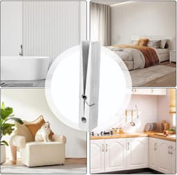Houten Knijpers - Grote Klemmen - Kleding Ophangen - Wandvriendelijk Ontwerp - 30 cm Lengte - Wit — thumbnail 5