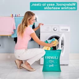 Waszak set van 2, met draagtas en rits, ideaal voor vuile was, zwemkleding en sportkleding, perfect voor zwemmen en fitnessactiviteiten — thumbnail 4