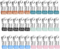 30 stuks roestvrij staal wasknijpers - multifunctionele clips voor handdoek, kleding, camping, papierbestanden — thumbnail 1