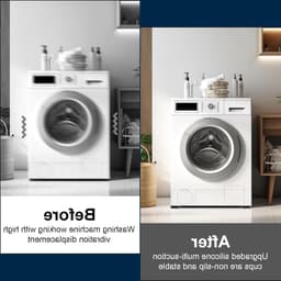 Anti Trillingsmat Wasmachine - en Wasdroger - Geluidsdempende Antislip Mat - Rubber Mat Trillingsdempers - Trillingsdempers wasmachine – Extra dik - Voetjes wasmachine & droger - Wasmachine demper – Anti trillings - vibratie - dempers pads – Antislip — thumbnail 3