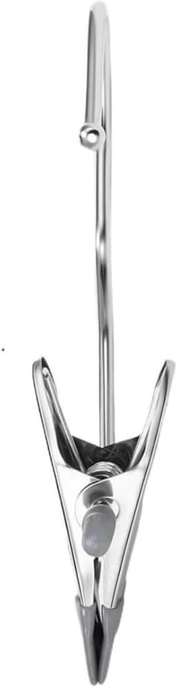 Kledinghaken met Clips - Wasknijpers Sokken - Ruimtebesparend Drogen - Roestvrij Staal - 30 stuks - Wit — thumbnail 1