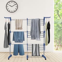 Droogrek Uittrekbaar - Wasrek Toren - Kleding Drogen - Grote Droogcapaciteit - 40 Meter Drooglengte - Zwart Wit — thumbnail 2