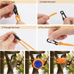 Uitschuifbare Waslijn - Waslijn Reis Waslijn - Kleding Drogen - Voorkomt Doorhangen - 8 Meter - Oranje — thumbnail 5