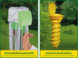 Droogmolen Aluminium - Wasdroger Buiten - Kleding Drogen - Eenvoudige Eénhandbediening - 2.1 Meter Spanwijdte - Grijs — thumbnail 5