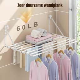 REN®roogrek - Wasrek - Droogrek - Wit - 81cm x 6cm x 8cm — thumbnail 3