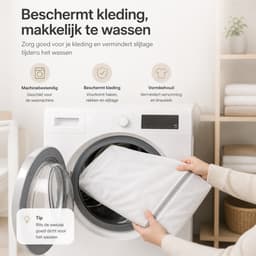 BOTC Waszakken - Wasnetten - Set van 3 - 30x40cm - Bescherm je Wasgoed en Wasmachine - Wit — thumbnail 4