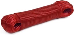 Waslijn PVC - Droogtouw Staalkern - Buiten Drogen - Weerbestendig UV-bestendig - 50 meter - Rood — thumbnail 1