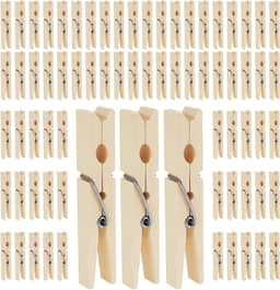 300 stuks 7,2 cm houten wasknijpers voor waslijn en knutselprojecten, ideaal voor fotowand en ambachten binnen en buiten — thumbnail 1