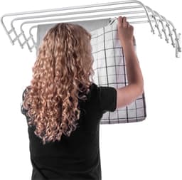 AHD® Wanddroogrek - Wanddroogrek Inklapbaar - Droogrek Muur - Wanddroogmolen - Wit - 45cm x 80cm x 18cm — thumbnail 5