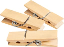 Grote Houten Wasknijpers - Kledingclips WaslijnHouders - Kleding Ophangen - Stevige Grote Grip - 72 cm - Natuurlijk Hout — thumbnail 1