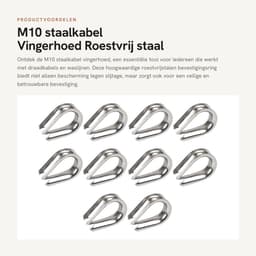 Dailygoods- Staalkabel M10 - Roestvrij Staal 304 - Bevestigingsring - Kabelhuls - Slijtagebescherming - Geschikt voor Draadkabels — thumbnail 4