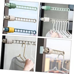 Intrekbare Waslijn - Kledingdroger Hanger - Kleding Drogen - 8 Gaten Ontwerp - 33.8X5X0.3CM - Grijs — thumbnail 2
