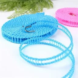 Waslijn Set - Reis waslijn - Kleding drogen - Antislip nylon - 2 stuks 5/3m - Blauw — thumbnail 2