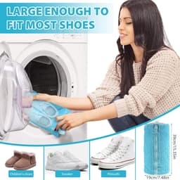 Schoenwaszak voor Veilige Reiniging in de Wasmachine met Ritssluiting, Set van 2, Blauw — thumbnail 4