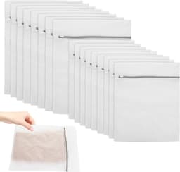 16 stuks wasnet - 2 maten waszak - duurzame waszak met netritssluiting - beha blouses - sokken ondergoed - babykleding reizen — thumbnail 1