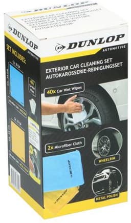 Dunlop Autoreinigings set - 3-delig - 2x microvezeldoek - 40x vochtige doekjes - poetsen — thumbnail 4