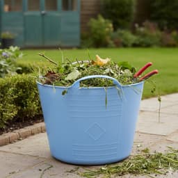 Flexibele kuip / emmer - 2x - blauw - 15 liter - kunststof - 35 x 28 cm - met handvatten — thumbnail 2
