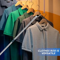 Waslijnpaal met Vorkkop - Kledingstok Uitschuifbaar - Efficiënt Kleding Droge - Stevig Roestvrij Staal - 94cm Uitschuifbaar - Donkergroen — thumbnail 3