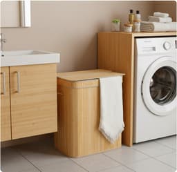 Wasmand - 72 l - opvouwbaar - bamboe — thumbnail 5