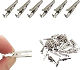 50 Stuks Mini Metalen Alligator Clips Batterij Testkabels Zilverkleurig — thumbnail 1