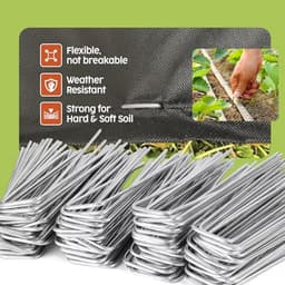 Grondankers Set van 100 Stuks met 16 Sluitringen - 150 mm Lang, Maakt Scherpe Bevestiging Mogelijk voor Tuin, Mulch en Kunstgras — thumbnail 3