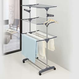 PIPIPOXER Droogrek-kledingrek, opvouwbare standaard, wielen 72*56*152cm — thumbnail 1