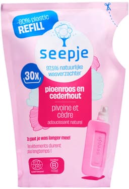 2 x Seepje - Wasverzachter - Duurzaam & Frisse Geur - Navulling - Pioenroos en Cederhout - 30 Wasbeurten - 750 ml - Wasverzachter - Wasmiddel - Natuurlijke Wasverzachter - Biologische Wasverzachter - Duurzame Wasverzachter — thumbnail 2