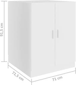 Wasmachinekast - Badkamerkast - Opbergruimte creëren - Met deuren - 71x715x915 cm - Wit — thumbnail 5